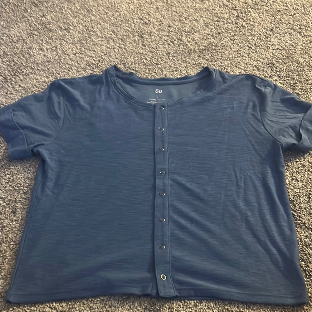 SO Navy Button Down Kids Shirt